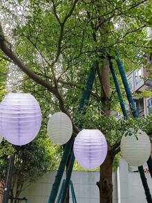 5 chiếc đèn lồng giấy trang trí, nhiều kích cỡ khác nhau để trang trí theo yêu cầu - Đỏ - Xem 4