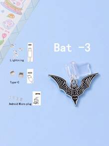 1pc Realistic Zinc Alloy Halloween Accessory, Anti-Dust Plug Compatible With IPhone, Android, Type-C, Resin Style - Clear - View 11