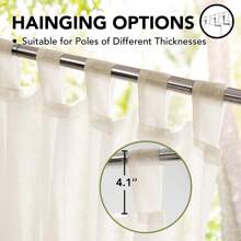 2 Pcs Waterproof Outdoor Sheer Curtains, Faux Linen Solid Outdoor Curtains, Indoor Sheer Curtains Outdoor Curtain Panels For Patio Yard - Màu be - Xem 7