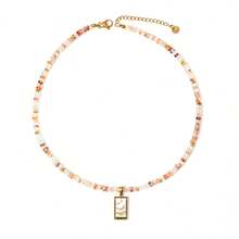 1 chiếc vòng cổ hạt cườm bằng đá Lapis Lazuli tự nhiên thời trang hình hoa nhựa màu ngọc lam Tarot, phù hợp cho phụ nữ dự tiệc, du lịch, đeo hàng ngày, trang sức thời trang - Đầy màu sắc - Xem 7