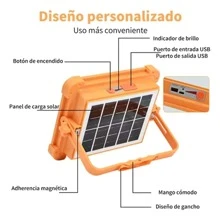 Reflector Recargable Portatil Solar Led Exterior Alta 3000w