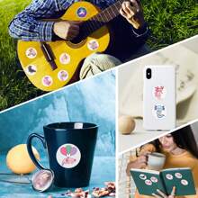 500 件墨西哥蝾螈胶带贴纸卷乙烯基贴纸适用于剪贴簿日记笔记本电脑保险杠滑板水瓶电脑手机卡通动漫、墨西哥蝾螈、墨西哥蝾螈贴纸、贴纸卷 - 彩色 - 查看 7