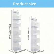 1 pieza/2 piezas Estantería organizadora de 4/6 niveles para montar en la puerta con bolsillos independientes, estantería de almacenamiento de tela montada en la pared, apta para armarios, baños, dormitorios y residencias, incluye 2 ganchos de metal, para organizar cosméticos, juguetes y artículos varios, pantalones, zapatos, vaqueros, botas, faldas, dormitorio, organizador, almacenamiento en el hogar, camiseta blanca para mujer, pantalones negros para mujer, ropa de invierno para dama, vestido