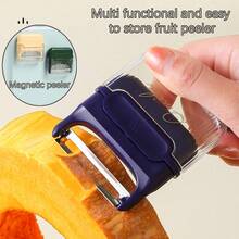 1 件磁性削皮器，家用多功能水果削皮器，蔬菜削皮器，便携易储存削皮器 - 顏色隨機發 - 查看 12
