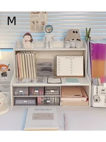 Multi-Tier Desktop Shelf Organizer(No Wooden)PVC Foam Board – Ideal For Student Dorms & Home Offices, Compact Storage Rack For Stationery & Essentials - Multicolor - View 4