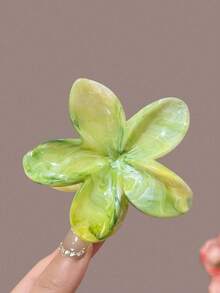 1/3 件女式渐变色花朵图案大号轻质塑料发夹，时尚百搭优雅简约纯色发夹及配饰，适合日常佩戴、休闲派对、通勤、度假、发型设计、洗脸、淋浴、化妆、搭配衣服和配饰 - 彩色 - 查看 7