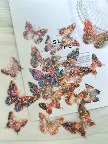 20 张/包 闪亮金色蝴蝶 PET 贴纸 - 均碼 - 查看 7