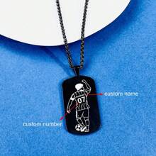 Personalized Stainless Steel Basketball/Football Necklace - Custom Name & Number, Perfect Gift For Dad, Brother, Friends - Multicolor - View 11