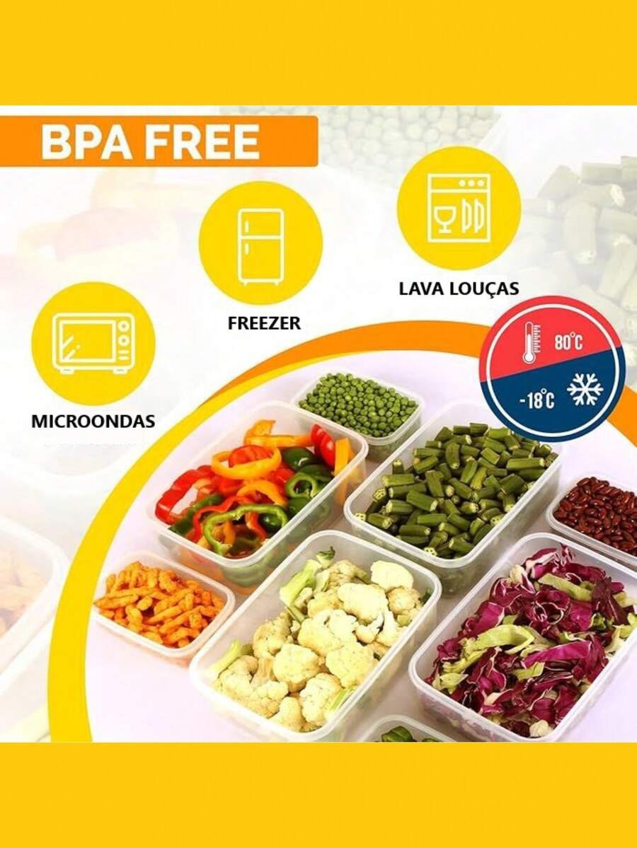 Airtight Containers Kit With Drainer For Refrigerator Stackable Set 6