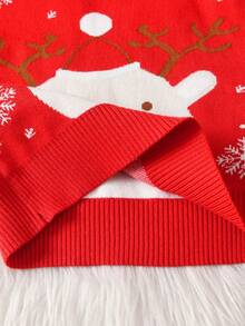 Young Boy Christmas Pattern Sweater - Red - View 6