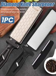 1PC 5 In1 Knife Sharpener Rhinestone Bars 400/1000 Multi-Tool Kitchen Knives Tungsten Steel Ceramic Grinding Double-Sided Whetstone Plastic Angle Guide Sharpening Accessories, - Multicolor - View 1