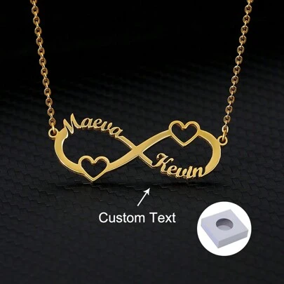 Custom Double Hearts Two Names Infinity Necklaces For Women Men Stainless Steel Customized Necklace Pendant Personalized Neck Chain Jewelry Birthday Gift Silver,Yellow Gold Stylish,Fall Fashion,Vintage,Simple,Old Money,Casual Custom,Personalized,Unique Ideal Gifts For Her Girlfriend,Family,Friends,Mom,Daughter For Anniversaries,For Birthdays,For Daily Wear,For Prom,For Mother's Day,For Valentine's Day,For Graduation,For Weddings,For Father's Day,Customized Fashion Word Necklaces,Chic Autumn,New Year Glamour