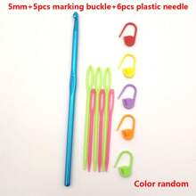 14/20 pièces set de crochets en aluminium, taille 2 mm-10 mm, comprend crochets, ciseaux à laine, marqueurs, aiguilles en plastique, couleurs aléatoires, idéal pour les débutants, outils de tricot