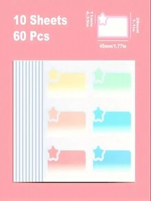 180/90/60 cái, Nhãn dán hoạt hình, Giấy ghi chú, Nhãn màu chuyển sắc, Giấy ghi chú hình ngôi sao, Giấy ghi chú trong suốt, Nhãn dán có thể ghi, Trường học, Đồ dùng văn phòng - Nhiều màu - Xem 15
