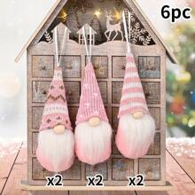 6 Peças Boneco Decorativo de Pendente de Natal, Pendente de Boneco Sem Rosto, Pendente de Boneco Velho, Pendente de Boneco Rudolph Sem Rosto, Pendente Decorativo de Suspensão Para Férias, Adequado para Decoração de Pendente de Casa, Pendente de Decoração de Evento