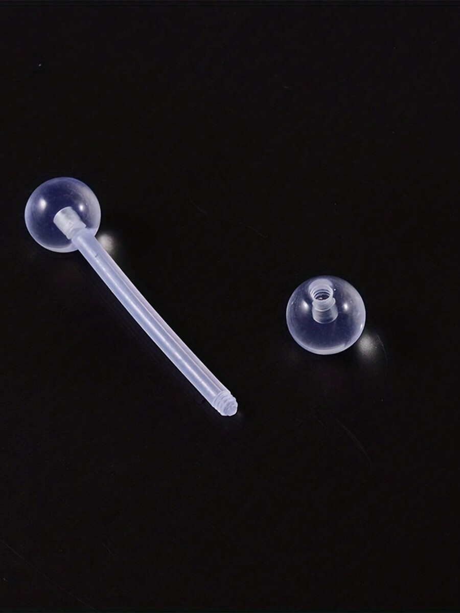 CIZME 20pcs Plastic Tongue Rings Nipple Barbells 16mm Acrylic Clear UV
