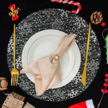 12pcs/24pcs/50pcs/100pcs/150pcs Gold Foil Mesh Placemats, Disposable Placemats For Christmas, New Year, Wedding Season, Birthday Party, Dining Party, Holiday Home Decor, Tableware Set, Table Decoration