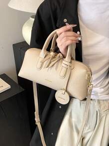 BELLEBORG Elegant & Versatile Litchi Texture Vintage Style Ladies Handbag - Beige - View 3