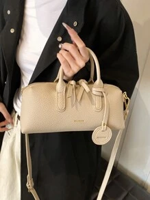 BELLEBORG Elegant & Versatile Litchi Texture Vintage Style Ladies Handbag - Beige - View 2