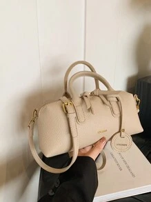 BELLEBORG Elegant & Versatile Litchi Texture Vintage Style Ladies Handbag - Beige - View 7