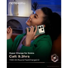 Infinix NOTE 40 Pro 8GB+256GB 4G Helio G99 6.78 英寸120Hz IPS LCD 108MP 三后置摄像头 5000mAh Android 14 移动手机双 SIM 卡充电头欧洲规格智能手机