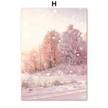 1pc Hồng Giáng sinh mùa đông tuyết Santa Chalet nghệ thuật tường Canvas vẽ tranh Bắc Âu áp phích và bản in hình ảnh tường cho phòng ngủ trang trí nhà không có khung - Nhiều màu - Xem 21