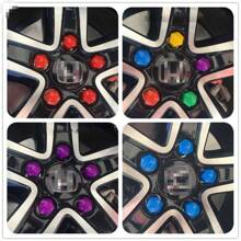 20 件 17/19/21 毫米车轮螺母盖螺栓帽，乙烯基螺栓盖汽车轮毂螺丝保护防工具，大众帕萨特途观汽车轮辋六角螺母，带拆卸工具 - 彩色 - 查看 7