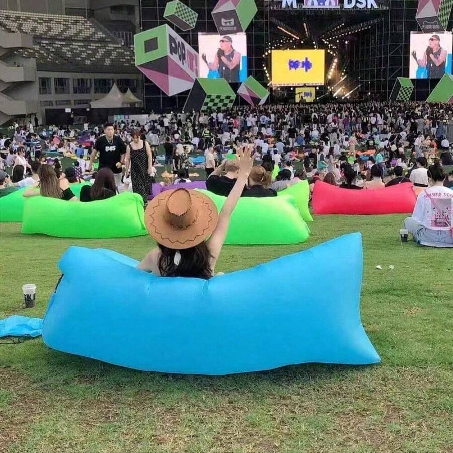 1 件充气躺椅、空气椅、沙发床、睡袋沙发适用于海滩、露营、花园、户外漫步或充气躺椅