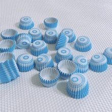 迷你蛋糕烘焙纸杯、纸杯蛋糕衬垫、一次性纸杯蛋糕烘焙模具 - 藍色 - 查看 5