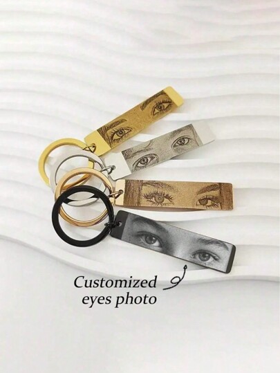 Customized Photo Eye Shaped Keychain, Stainless Steel Pendant Necklace, Fashionable Rectangular Keyring, Unique Anniversary Jewelry Gift, Creative Customized Eye Keychain, Gift For Loved Ones,Durable,Colorful,Cute,Adorable,Funny,Kawaii,Y2K,Stylish,Unisex,Casual,Custom,Personalized,Unique,Customized,Ideal Gifts For Him,Ideal Gifts For Her,Her,Boyfriend,Girlfriend,Family,Friends,School Supplies,Back To School,For Office,For School,For Classroom,For Teacher Gifts,For University,For Colleague,For Dorm Rooms,For Teacher,For Boys And Girls,For Teenagers,Junior High School Students,Middle School Students,High School Senior High School Students,College Students,University Students,Freshman,Sophomore,Underclassmen
