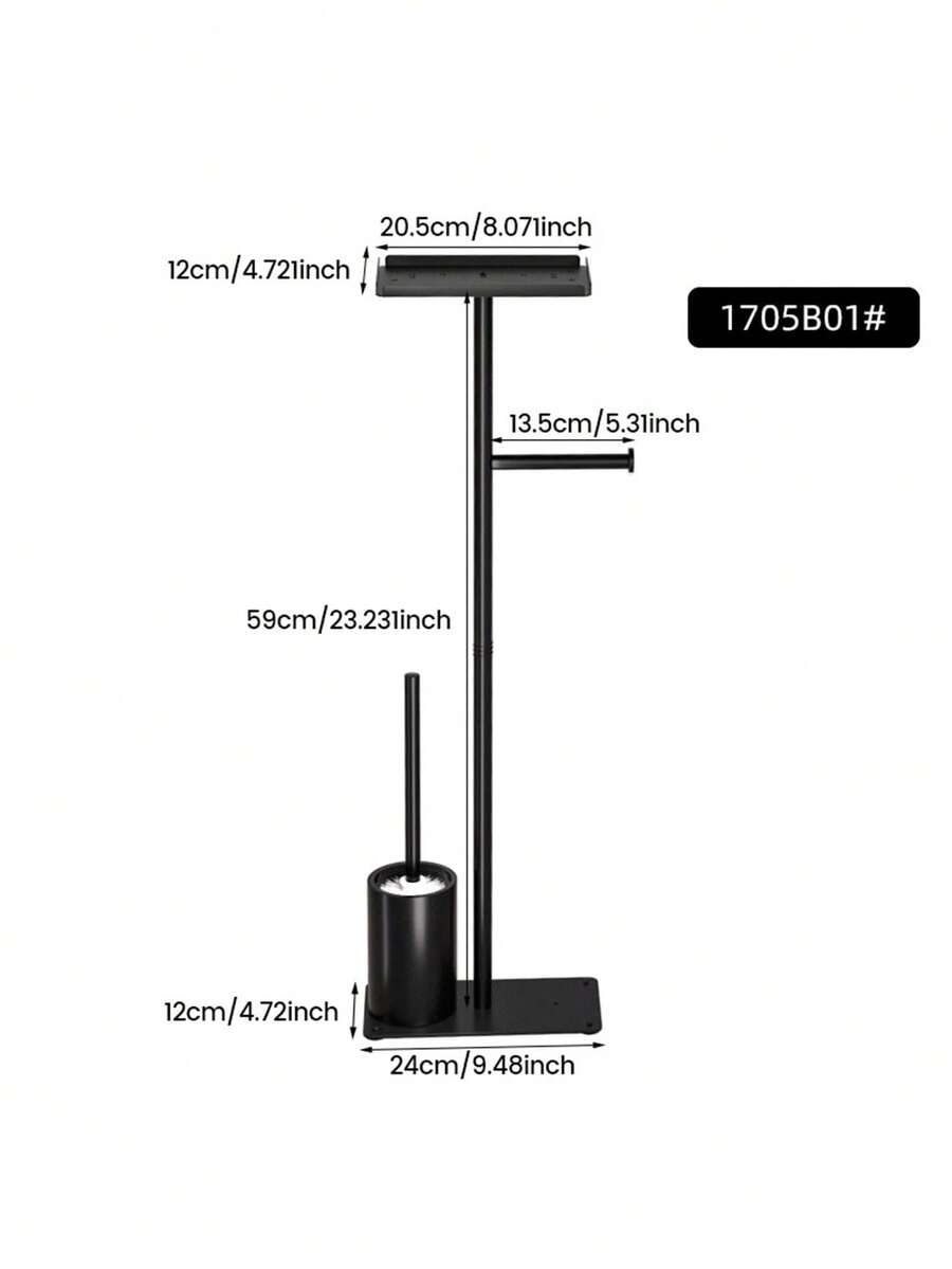 1 Pc Paper Towel Holder, Freestanding Toilet Paper Holder With Brush