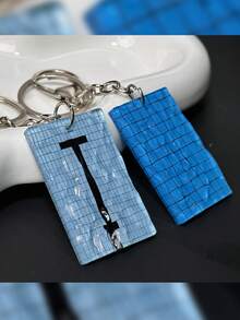 1pc Acrylic Water Wave INS Style Swimming Pool Keychain Bag Charm Pendant Creative Accessory & Small Christmas Gifts Gift Thanksgiving - Royal Blue - View 4