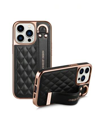 ONEGIF 仿皮手机壳，带超细纤维衬里和腕带支架，适用于 16 Pro Max、15、14、13、12 防水防震防摔防刮