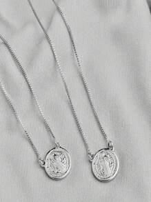 Unisex Scapular Medal Of Saint Benedict 925 Silver - Bạc - Xem 10