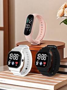 3pcs Water Resistant Electronic Watch Set - Multicolor - View 12