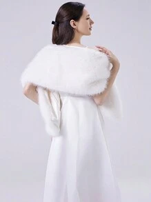 Nueva capa de piel de zorro sintética, chal cálido para otoño/invierno, adecuado para el escenario, fiesta de noche, boda