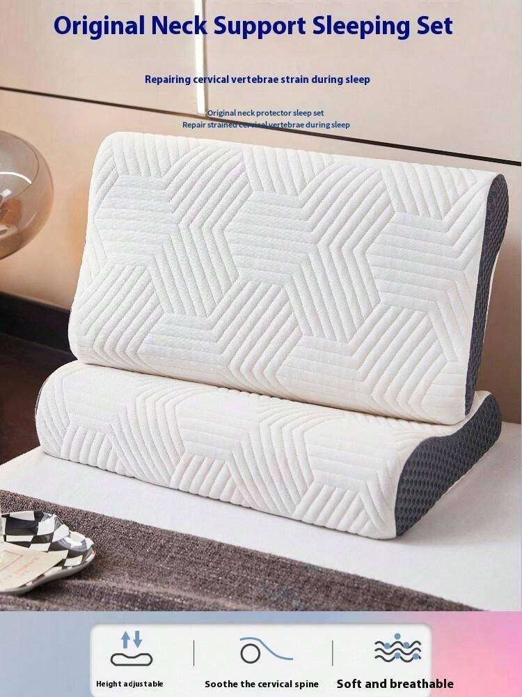 Memory Foam Bed Pillow For Sleeping, Ergonomic Cervical Contour Neck