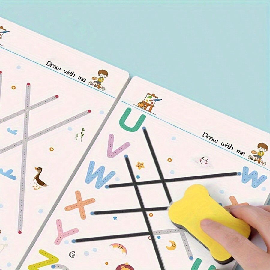 Reusable Magic Drawing & Writing Practice Book With Erasable Pen