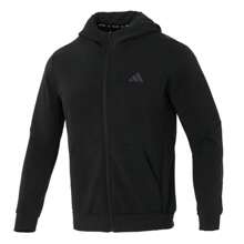 阿迪达斯男士新款舒适训练健身休闲运动连帽夹克 IY1131 - 黑色 - 查看 1