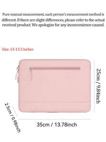 Bolsa de Proteção para Caderno e Tablet com Bordado de Texto, Cor Sólida Simples e Elegante, Grande Capacidade de Armazenamento, Portátil para Viagens, Trabalho, Deslocamento, Armazenamento de Cadernos de Estudante