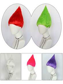 Fashion Short Straight Synthetic Wig, Colors Include Red, Pink, Green, Purple, Orange, Blue, Yellow, Gray, Silver, Suitable For Holiday Fashion Looks, Adjustable Pixie Doll Wig, Fit For Women And Men Anime Cosplay, Soft Colors Suitable For St. Patrick's Day, Fit For All Ages, One Size Fits All (Production Batches May Vary In Hairstyle Fixation, Please Be Cautious When Taking Photos) - Multicolor - View 8