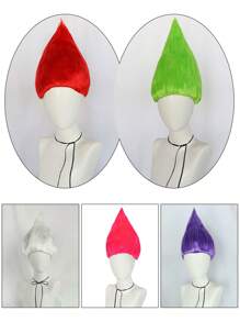 Fashion Short Straight Synthetic Wig, Colors Include Red, Pink, Green, Purple, Orange, Blue, Yellow, Gray, Silver, Suitable For Holiday Fashion Looks, Adjustable Pixie Doll Wig, Fit For Women And Men Anime Cosplay, Soft Colors Suitable For St. Patrick's Day, Fit For All Ages, One Size Fits All (Production Batches May Vary In Hairstyle Fixation, Please Be Cautious When Taking Photos) - Multicolor - View 6