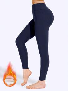 1件装女士冬季运动紧身瑜伽裤，透气户外骑行跑步健身保暖打底裤，高腰高弹力运动裤 - 寶藍色 - 查看 6