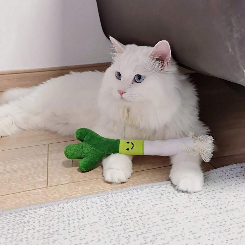 1 Piece Of Super Cute Mint And Green Onion Cat Toy Suitable For Indoor