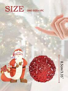 2 件 - 圣诞装饰球，人造珍珠圣诞球，红色闪光粉色人造珍珠圣诞球，3.35 英寸圣诞球，圣诞装饰 DIY 挂饰，大型圣诞球装饰，带挂绳防碎圣诞树装饰，圣诞树装饰，婚礼派对节日花环装饰，生日工艺品，家庭室内外派对，冬季气氛道具，节日派对感恩节新年装饰（红色） - 紅色 - 查看 10