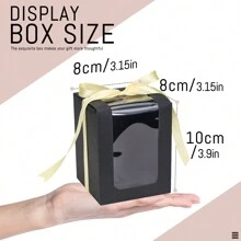 20pcs, 8x8x10cm, Window Kraft Paper Gift Boxes Suitable For Wine Glasses, Candles, 9-Oz, Wedding Bride Party Favor Boxes Back To School Valentine Day