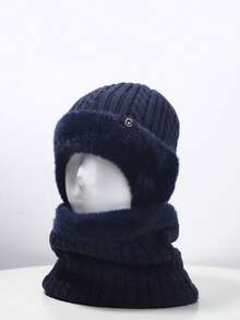 1 bộ Mũ giữ ấm tai xe đạp dày cho nam, Mũ mùa đông cho người già có lớp lót giữ nhiệt, Mũ len ấm áp + Khăn quàng cổ cho nam giới lớn tuổi, Quà tặng Giáng sinh, Lễ tạ ơn, Năm mới - Nhiều màu - Xem 11