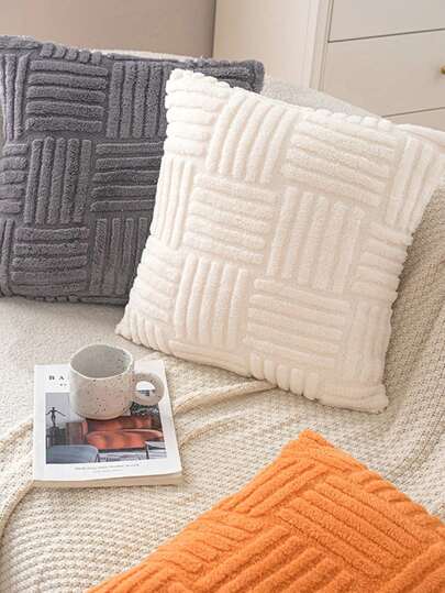 1 pièce Nouvelle housse de coussin de style simple, housse de coussin de canapé minimaliste nordique, douce, lisse et respirante. Une atmosphère chaleureuse et joyeuse pour la décoration, la décoration de scène et la décoration d'intérieur