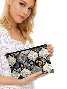 Boho Chic Cosmetic Bag - Vibrant Multi-Colored Mandala Pattern, Zippered, Spacious Makeup Pouch, Toiletry Organizer, Ideal Travel Accessory For Women, Perfect Christmas Gift Idea Makeup Bag Make Up Bag Toiletry Bag Wash Bag Travel Essential Cruise Essentials Vacation Essentials For Men Women