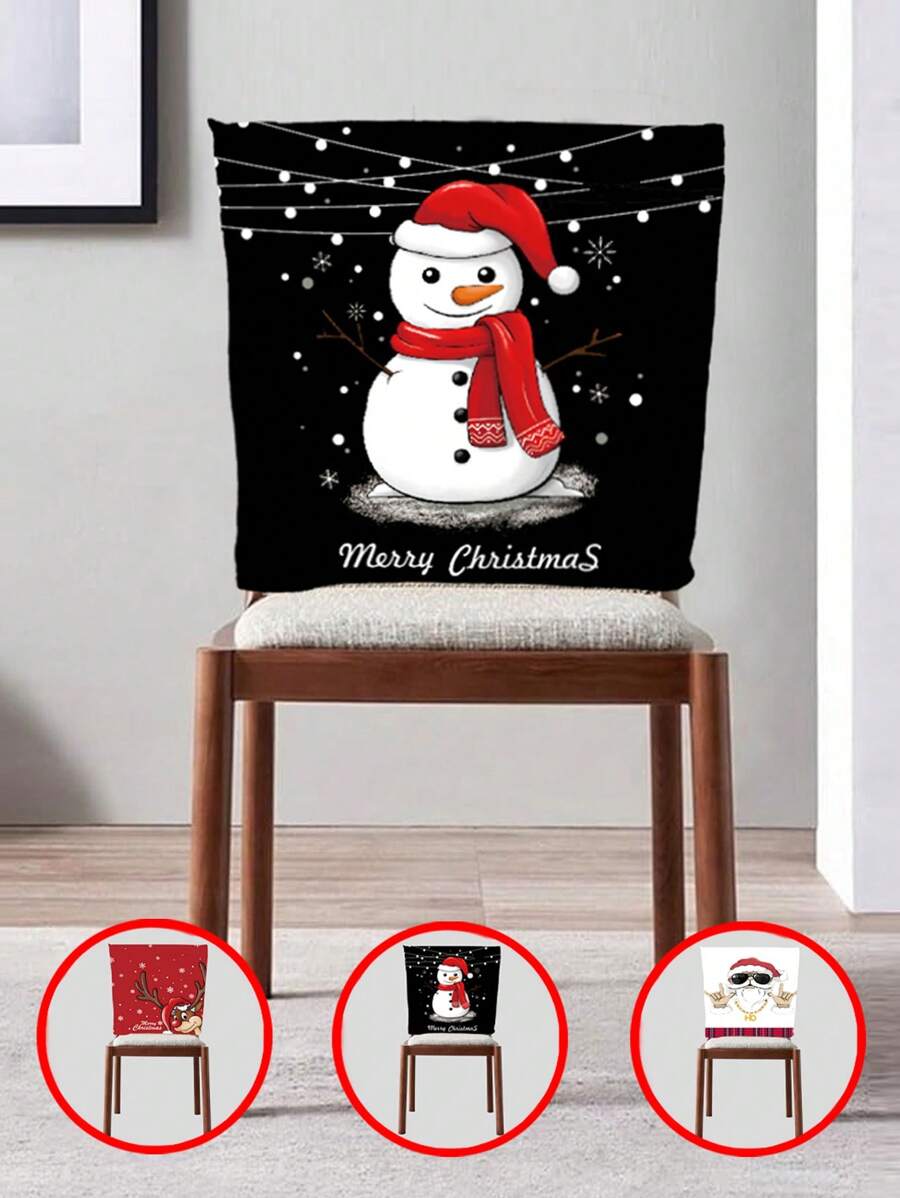 1/2/4/6 chiếc Vỏ ghế Giáng sinh hình con nai, cây thông Noel, thiết kế bông tuyết, trang trí nhà cửa cho phòng ăn, phòng khách